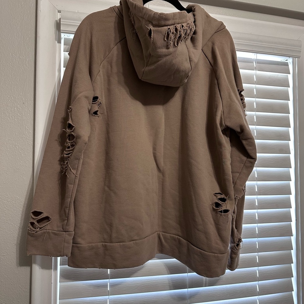 ALO Yoga Brown Distressed Hoodie - Picture 3 of 3